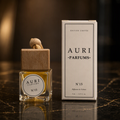 AURI No.15 alcohol-free car diffuser with white gift box on dark marble, inspired by Chanel Chance Eau Tendre