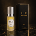 AURI No.16 alcohol-free roll-on perfume oil with black gift box on dark marble, inspired by Calvin Klein Escape for Men